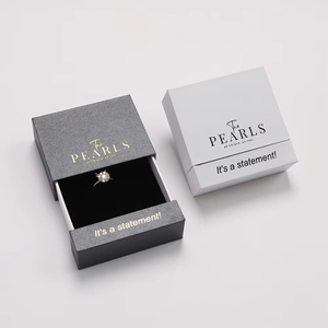 Custom Logo Pearl Jewelry <b>Boxes</b> Set <b>Brown</b> And Beige Drawer Style Jewellery Packaging For Wedding Favors Jewelry Display - Product Image 3