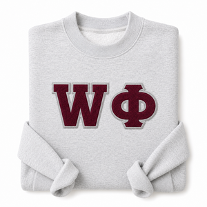 Sweat-shirt à col rond en chenille brodé sur mesure avec lettres grecques en feutre appliqué pour <span class=keywords><strong>les</strong></span> tenues de fraternité et de sororité - Product Image 5
