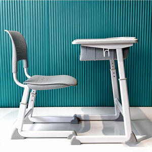 Bàn học sinh đơn, thiết kế công thái học, thân thiện với môi trường, chất liệu nhựa, dành cho trường trung học cơ sở, gồm bàn và ghế. - Product Image 1