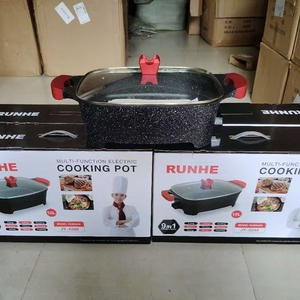 Çok fonksiyonlu Mini Cast demir tava yapışmaz tencere 8 /9/10/12 L elektrikli alüminyum pişirme tencere ev kullanımı için - Product Image 4