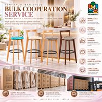 Tabouret de bar en bois avec assise rembourrée en cuir, dossier en lattes de bois, pieds coniques, repose-pieds en métal, tabouret de bar pour café et cuisine