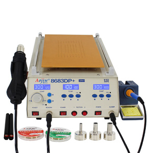 Aojiw 8683DP+3 em 1, Mesa de Soldagem com Pistola de Ar Quente de 14 Polegadas, Separador de Tela de Tablets, Plataforma de Pré-aquecimento, Separador de Aquecimento a Vácuo - Product Image 1