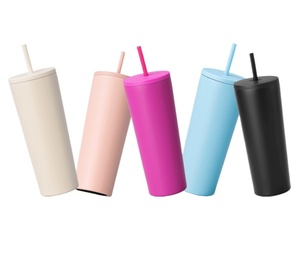 Nuova Tazza in Acciaio Inox a Doppia Parete da 16 Oz, 20 Oz, 24 Oz con Doppio Coperchio, Bottiglia d'Acqua Isolata, Tazza da Caffè Antigoccia - Product Image 1