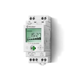 Interruptor de tiempo Finder Chrono 16A 250V AC/DC fotoeléctrico con pantalla para control de iluminación - Product Image 1
