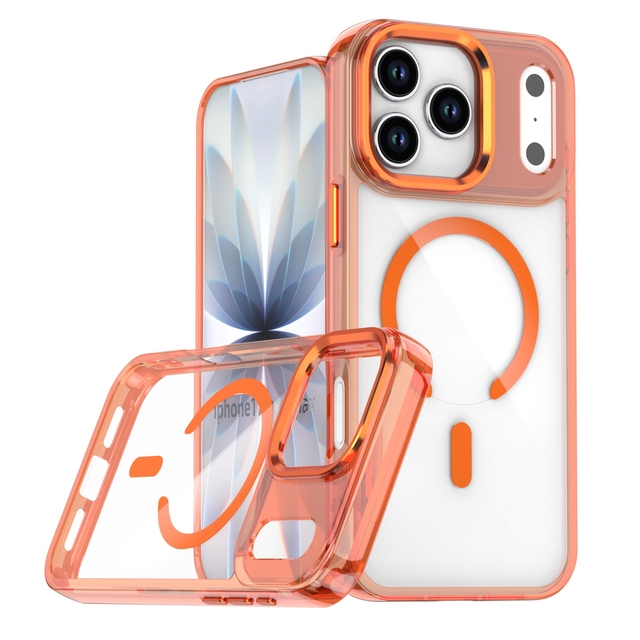 For iPhone 17 Pro Max 16 15 14 13 12 Air Bright Clear Back Cover Metal Lens Frame Button Transparent Acrylic Magnetic Phone Case