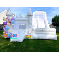 Juegos Inflatables Castillo Blanco Château gonflable blanc avec grand toboggan pour adultes