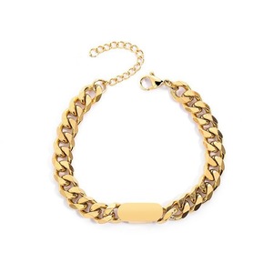 Pulsera Cubana de Acero Titanio 19+5cm, Grabado Personalizado, Joyería de Moda Unisex, Regalo - Product Image 3