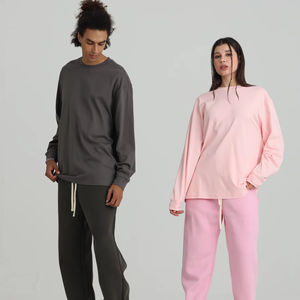 Camiseta de Manga Larga Unisex Informal de Color Sólido 100% Algodón 240GSM con Logotipo Personalizado para Impresión Puff Diseño en Blanco Camiseta de Manga Larga - Product Image 1