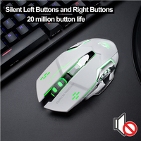 Mouse Gaming Nirkabel Isi Ulang RGB Bercahaya Mouse Mekanik Senyap Portabel Komputer Kantor Laptop Mouse Gaming