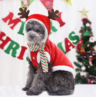 Costume de Noël pour chien, vêtements en peluche à capuche Père Noël et renne, sweat à capuche doux et chaud pour l'hiver pour chiens et chats de petite et moyenne taille