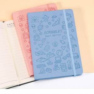 Cheap Bulk Custom A5 Leather Hardcover Diary Notebook 100 Sheets Logo Embossed Cover Gift School - Product Image 3