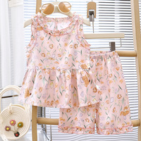 Groothandel 2026 Nieuwe Zomer Kindermeisjes Trendy Zoete Comfortabele Cartoon Tanktop Shorts Kleding Tweedelig Set