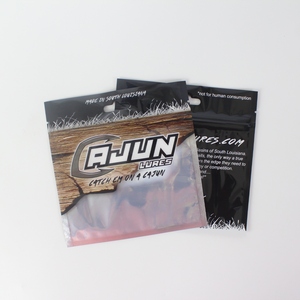 Free sample clear window resealable soft plastic fishing lure/bait packaging bag with ziplock and hole