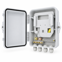 Boîtier de raccordement optique compact blanc pour fibres, idéal pour les projets d'accès FTTH dans les bâtiments résidentiels