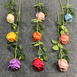 Bouquet de roses artificielles en soie, fleurs réalistes, décoration de mariage et de maison, multicolore, lot de 8 pièces - Product Image 2
