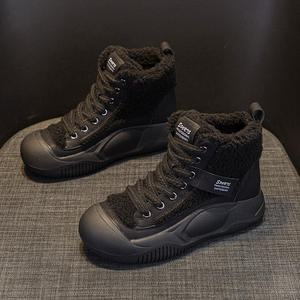 Botines de plataforma de cuero con cordones para mujer, tacón grueso, estilo británico, informales, de invierno, novedad 2025, para influencers - Product Image 1