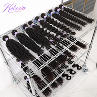 Rambut India Mentah Keriting Alami, Satu Donor Rambut Mentah 100% Alami Tanpa Proses, Vendor Rambut 9a Coklat Gelombang Dalam