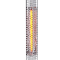 Chauffe-terrasse autonome portable infrarouge à chauffage rapide avec écran LCD, télécommande, étanche IP65, 1500W, en aluminium anodisé