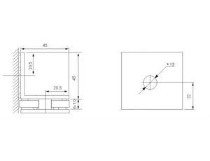 Brosse or laiton massif 90 degrés mur à verre support <span class=keywords><strong>de</strong></span> <span class=keywords><strong>douche</strong></span> C003BR 45mm pince en verre avec <span class=keywords><strong>bord</strong></span> droit - Product Image 6