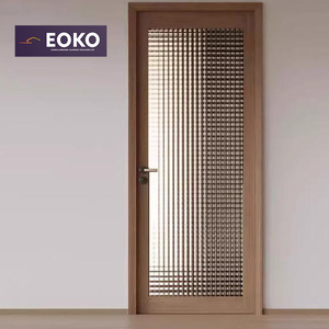 Porte en verre semi-boisée EOKO pour appartement, avec serrure, coupe-feu, pour intérieur de maison - Product Image 1