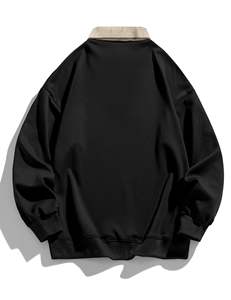 Ensemble de survêtement molletonné pour homme, automne, avec sweat-shirt à col zippé, pantalon de survêtement, manches longues, à capuche, coupe oversize, broderie 3D, vêtements pour adultes - Product Image 2