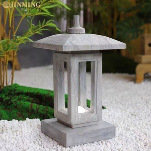 Lampes solaires en pierre de granit modernes pour l'extérieur, lanternes en pierre pour la villa, le jardin, la pelouse, ornement - Product Image 5