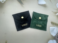 Pochette cadeau en velours style nœud papillon pour bague, pochette à bijoux en feuille d'or avec rabat L380xH280mm, couleur et logo personnalisables