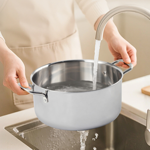 Stainless Steel Cooking <b>Pot</b> With Glass Lid And Stainless Steel Handles <b>For</b> Gas And <b>Induction</b> Stoves - Product Image 2
