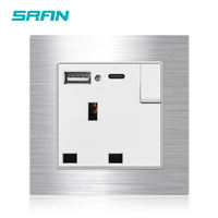 Vente en gros prises et interrupteurs muraux au Royaume-Uni prise murale électrique avec usb type-c