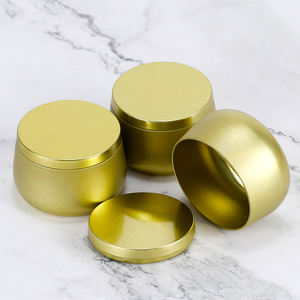 RTS boş 4 oz 8 oz dikişsiz <span class=keywords><strong>metal</strong></span> altın mumlar teneke konteynerler seyahat teneke kavanozlar mat siyah kapaklı kapaklı mum teneke - Product Image 2