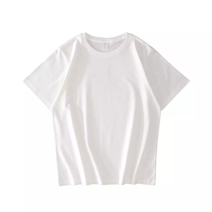 T-shirt di alta qualità in cotone organico all'ingrosso per adulti girocollo tinta tinta a girocollo per uomini e donne - Product Image 3