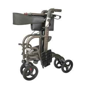 Hoge Kwaliteit Vervoer Stoel Aluminium Opvouwbare Rolstoel Rollator Rollator Voor Volwassenen