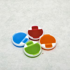 Hot Selling Mini Portable Round Shape 4 Cases Plastic Pill <b>Box</b> With Custom Logo - Product Image 2