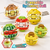 Balle Fidget Spinner à Pression, Jouet Anti-Stress et Anti-Anxiété, Spinner de Bureau pour Enfants et Adultes avec Motifs Fruités