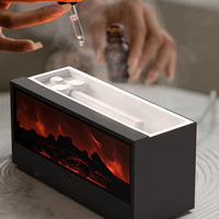 Diffuseur de Cheminée Portable Diffuseur d'Arômes Diffuseur d'Huiles Essentielles Humidificateur d'Air à Flamme USB Aromathérapie Combustion de Charbon YS