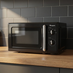 Forno a Microonde Elettrico Vintage Wave Kooper 22L 700W Nero con Display Digitale, Scocca in Plastica, per Cucinare e Grigliare, da Appoggio, per Casa e Hotel - Product Image 2