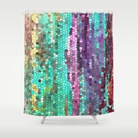 Rideau de douche à paillettes scintillantes, joli, en cristal et violet