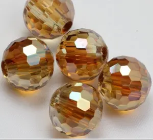 high Quality Crystal Glass Football Beads,Lampwork 96 faced Round Beads for jewelry making