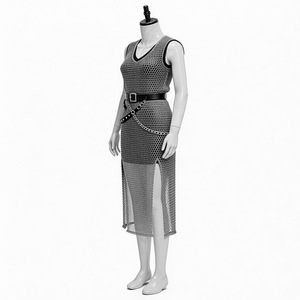 Vestido de malla plateada sin mangas para mujer, estilo renacentista, para cosplay, juegos de rol y anime. - Product Image 5