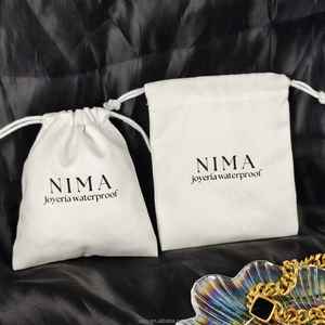 PERFECTUSM Custom Hair Accessories Packaging Cotton <b>Drawstring</b> <b>Bag</b> Logo Printed Eco-Friendly Security for Packing - Product Image 3