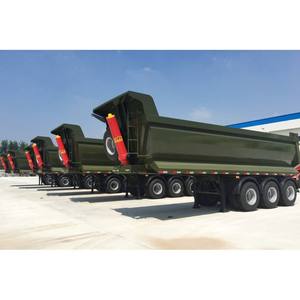Hydraulic U Shape Type Steel Tipper Dump Semi <b>Trailer</b> for 33CBM 35CBM 40T 50T 60T 70T With 3 4 5 Axle 3Axles 4Axles - Product Image 1