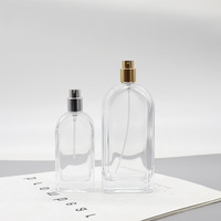 Grand rouleau de bouteille de parfum en verre plat transparent de 100ml avec bouchon vide pour les soins de la peau diffuseur de sérum quantité minimale de commande 100pcs