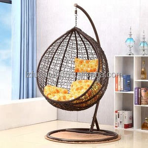 Fauteuil suspendu en rotin en forme d'œuf pour patio, avec support métallique, pour l'intérieur et l'extérieur, fabriqué par un fabricant de meubles - Product Image 2