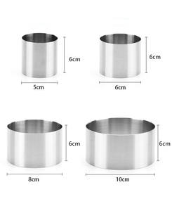 Moule à gâteau rond en acier inoxydable de qualité alimentaire pour tiramisu et mousse, hauteur 6 <span class=keywords><strong>cm</strong></span>, anneau de décoration de gâteau, coupe-gâteau - Product Image 3