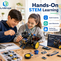 Kit de voiture robot 2 roues motrices pour enfants, voiture robotique STEM à construire soi-même avec évitement d'obstacles par ultrasons, suivi de ligne, apprentissage du codage LTARK-41