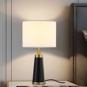 Lampe de table skd moderne style simple abat-jour en tissu lampe de bureau pour la maison hôtel chambre salon salle de lecture - Product Image 5