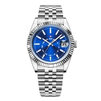 Montre automatique mécanique avec mouvement Seiko NH35, logo stérile, 39 mm, verre saphir, logo personnalisé, 10 ATM