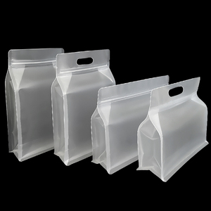 Saco Plástico Transparente Personalizado com Fundo Plano, Acabamento Fosco, Tipo Stand-Up, para Alimentos, com Fecho Ziplock, Embalagem de Alimentos <span class=keywords><strong>PET</strong></span> com Alça - Product Image 3