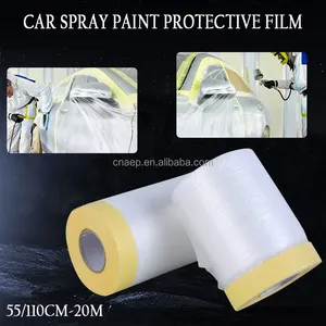 Film de masquage automobile pré-enregistré pour la protection de la peinture de bâche de voiture couvrant le papier de pulvérisation masquant le ruban en plastique film anti-poussière domestique