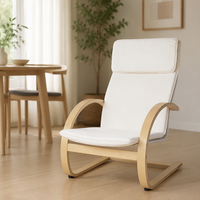 Fauteuil de relaxation moderne en bois courbé 2025 – Meuble de haute qualité pour salon et chambre à coucher, style panneau bois, idéal pour la détente